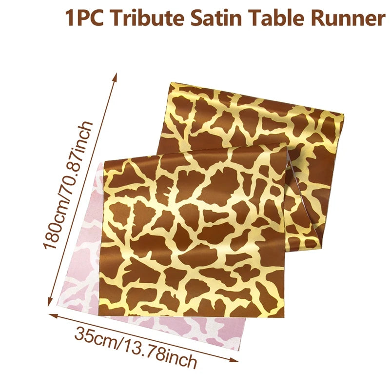 Chemin de Table Jungle Safari girafe motif