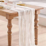 Chemin de Table en Gaze Semi-Transparente beige - Vignette | setdetable