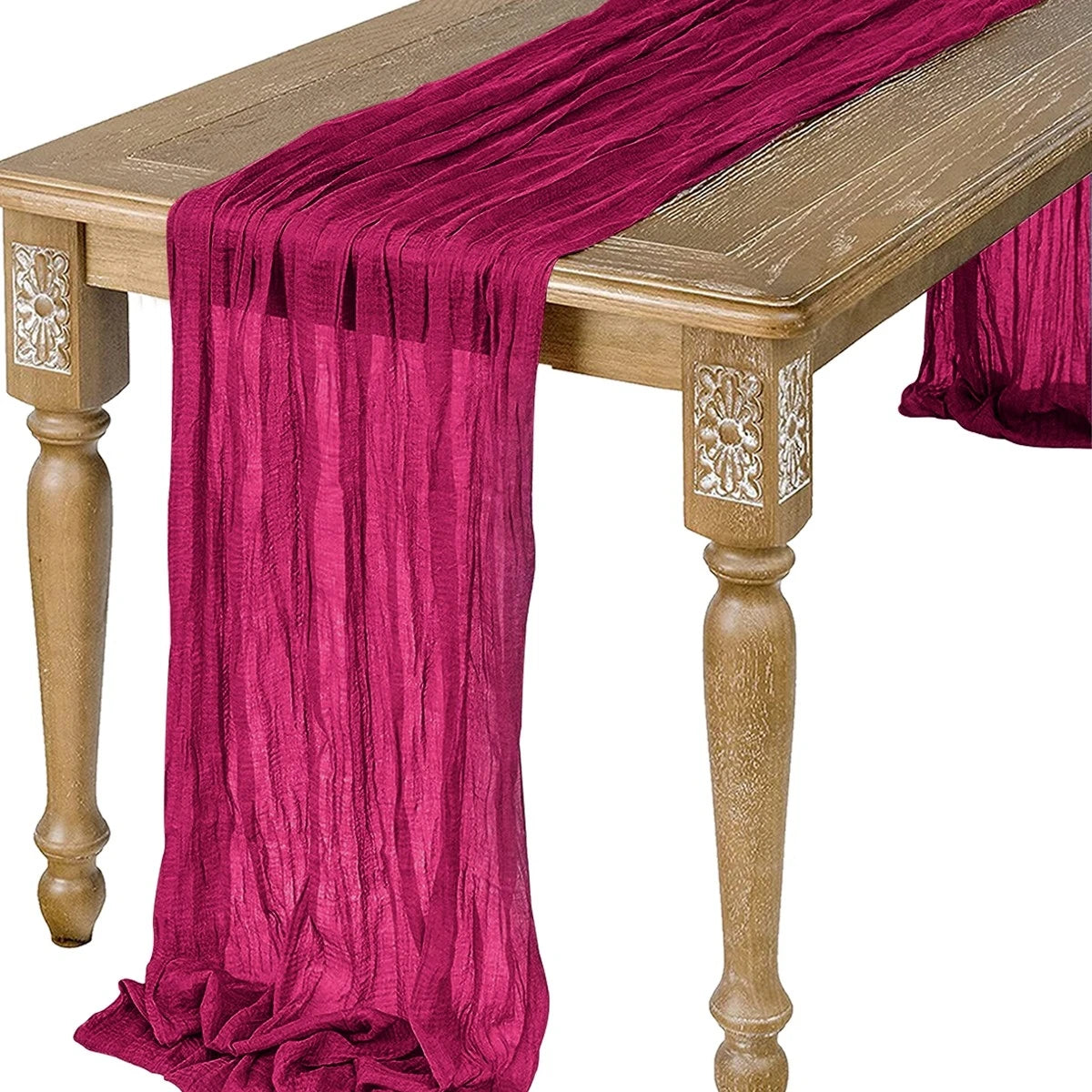 Chemin de Table en Gaze Semi-Transparente rose