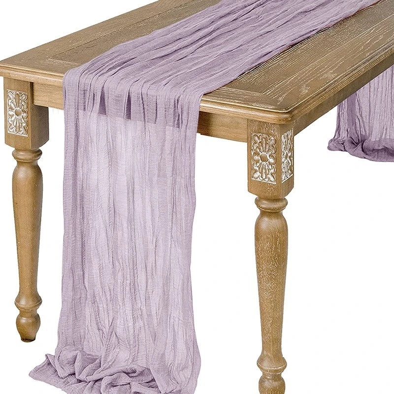 Chemin de Table en Gaze Semi-Transparente  violet