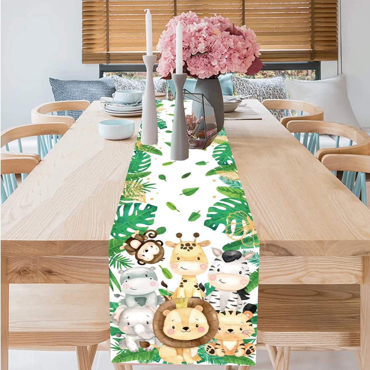 Chemin de table jungle animaux