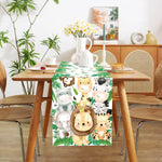 Chemin de table jungle animaux pour enfants anniversaire - Vignette | setdetable