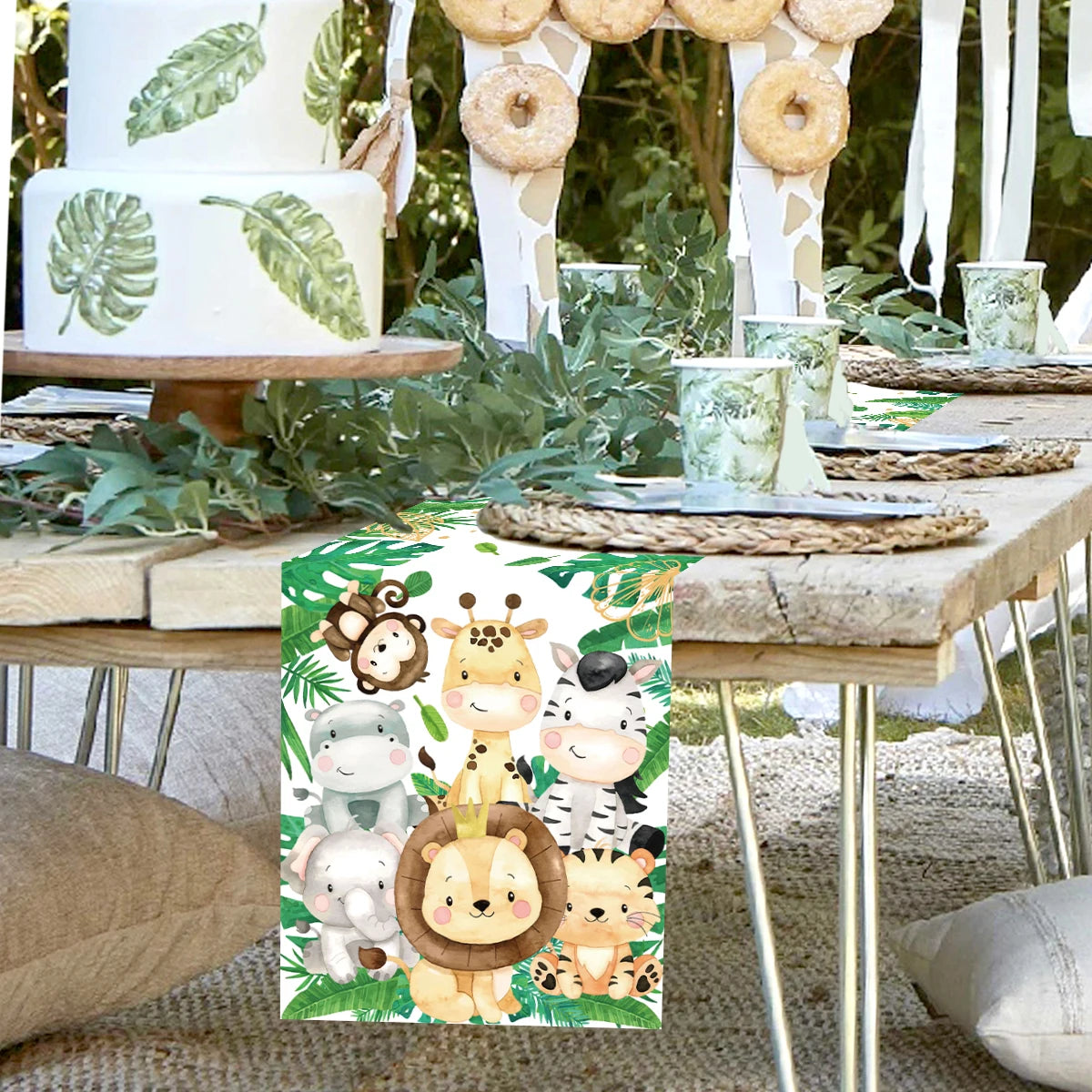 Chemin de table jungle animaux