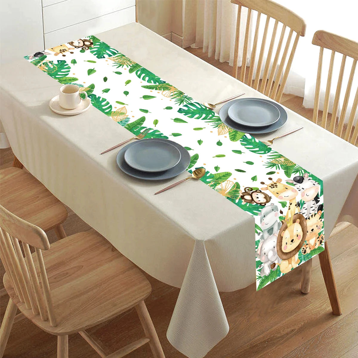 Chemin de table jungle animaux