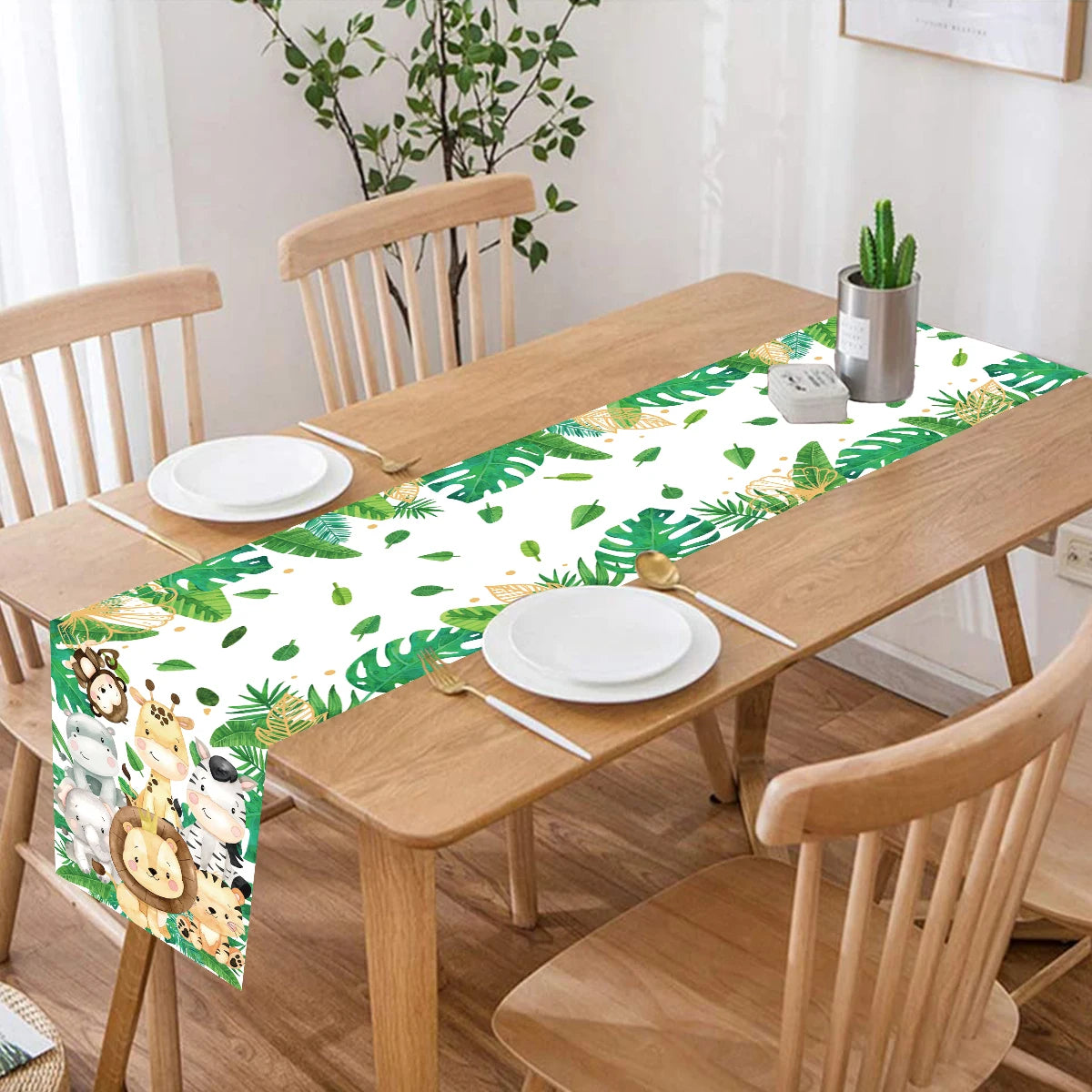 Chemin de table jungle animaux deco