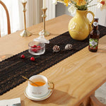 chemin de table en dentelle noire crochetée - Vignette | setdetable