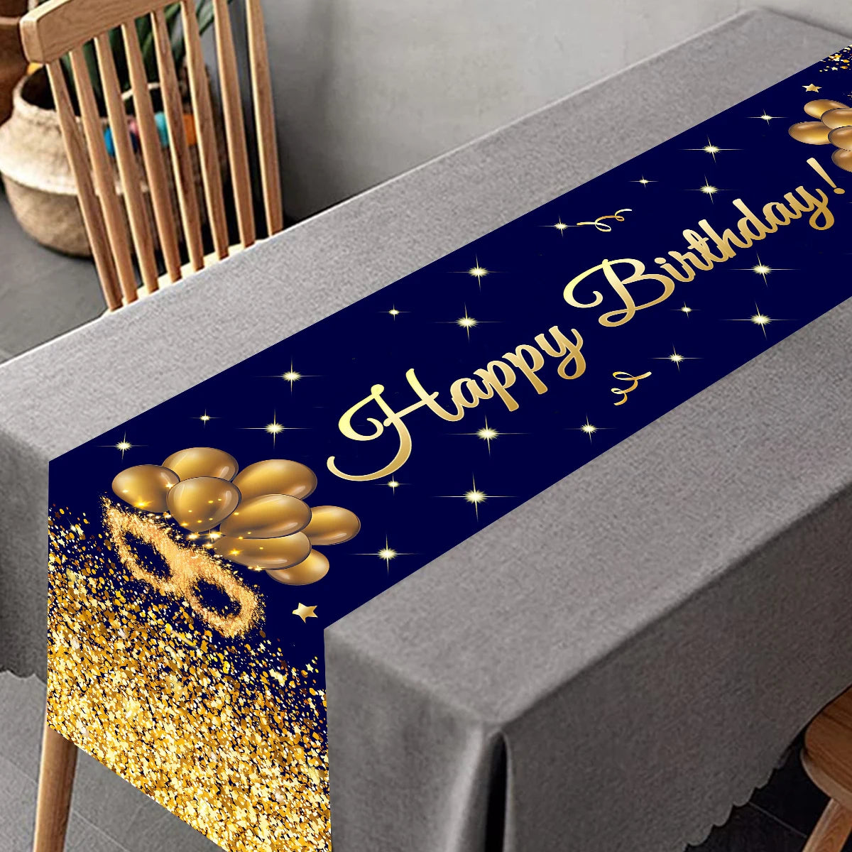 chemin de table pour anniversaire bleue