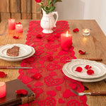 chemin de table romantique motif à cœurs - Vignette | setdetable