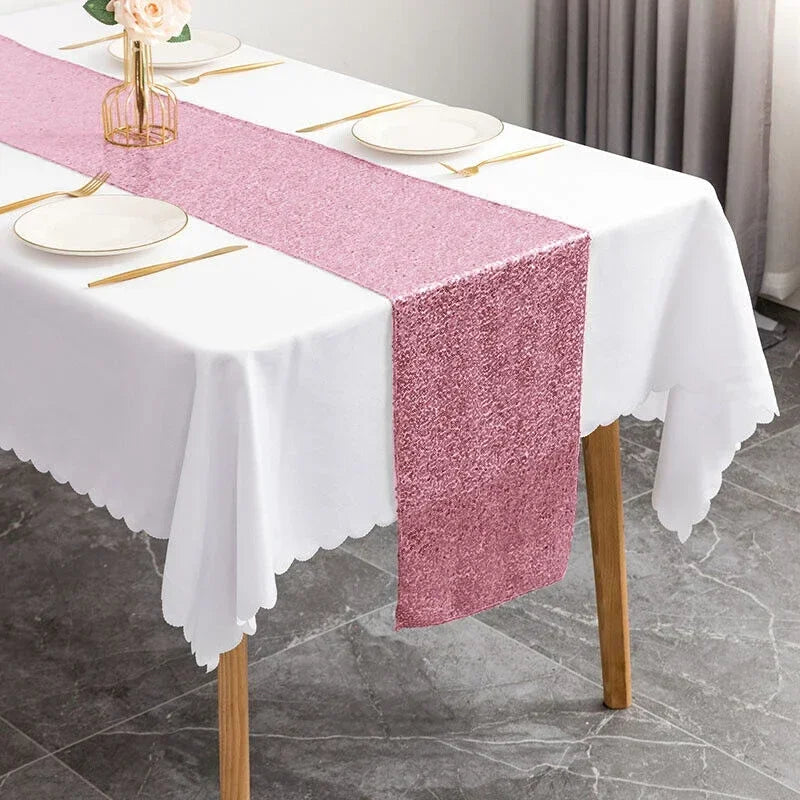 chemin de table rose paillettebonbon