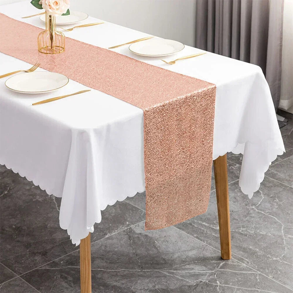 chemin de table rose paillette 