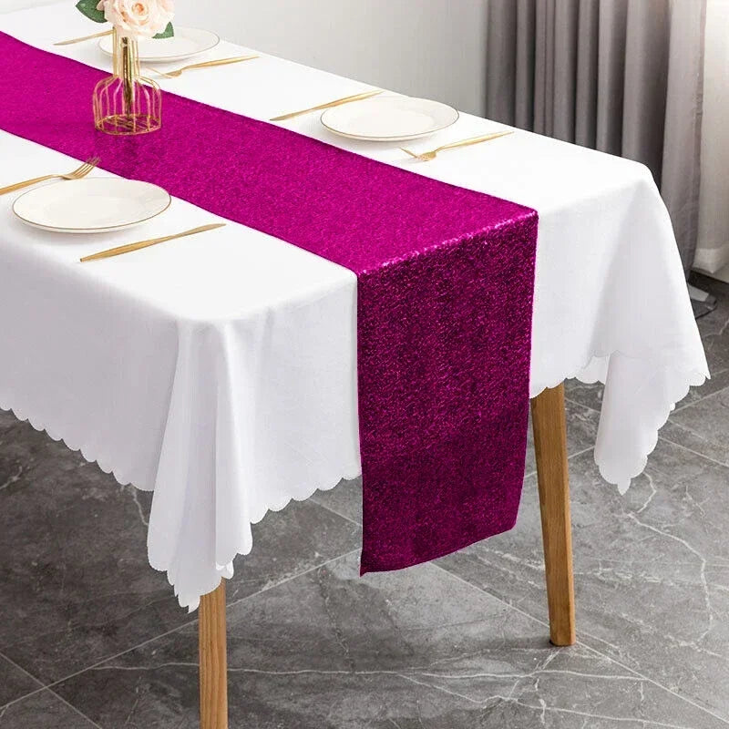 chemin de table rose paillette bodeau