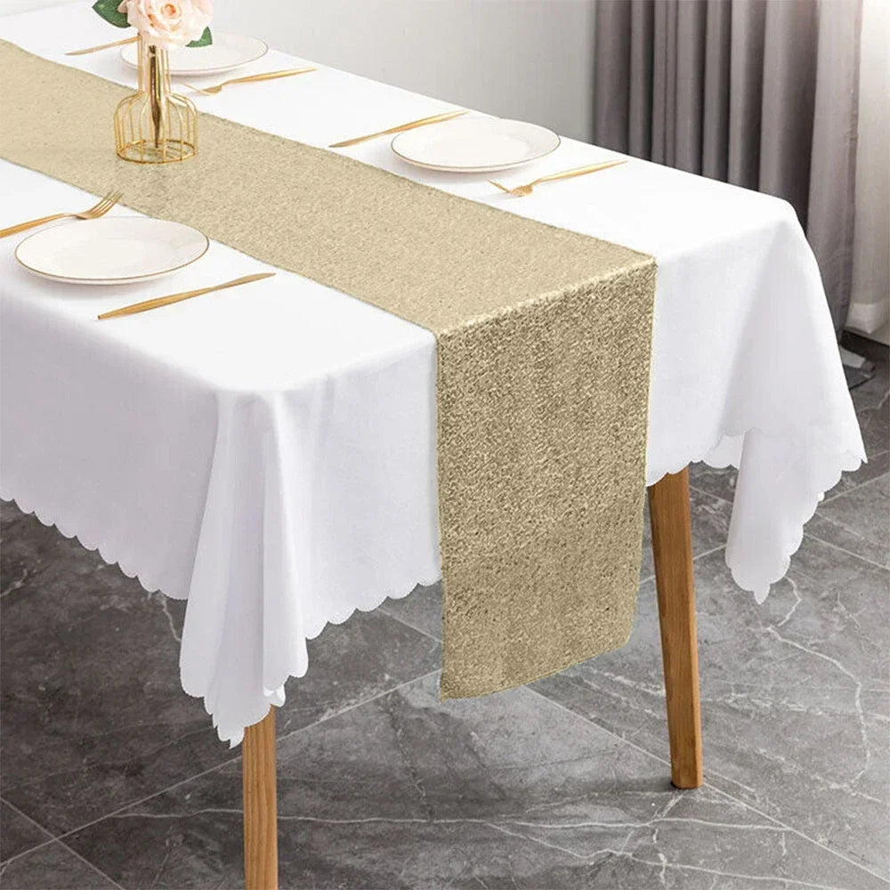 chemin de table rose paillettejaune