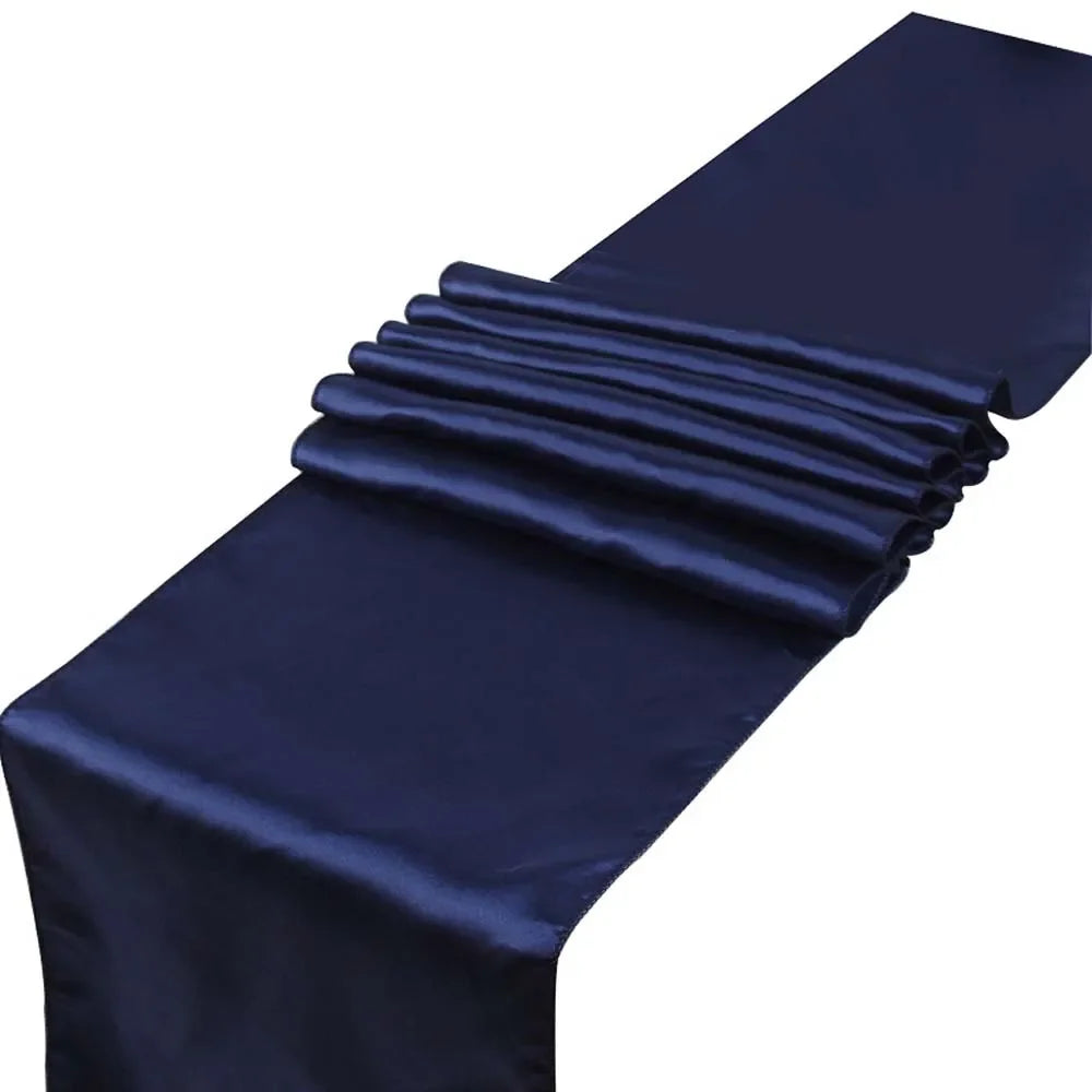 chemin de table satin bleue