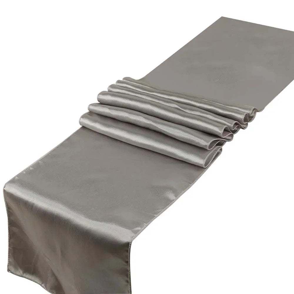 chemin de table satin gris