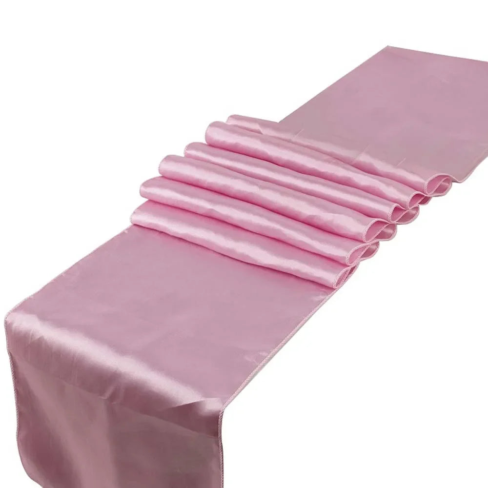 chemin de table satin rose