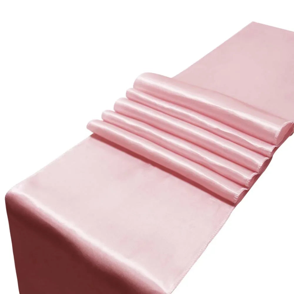 chemin de table satin rose