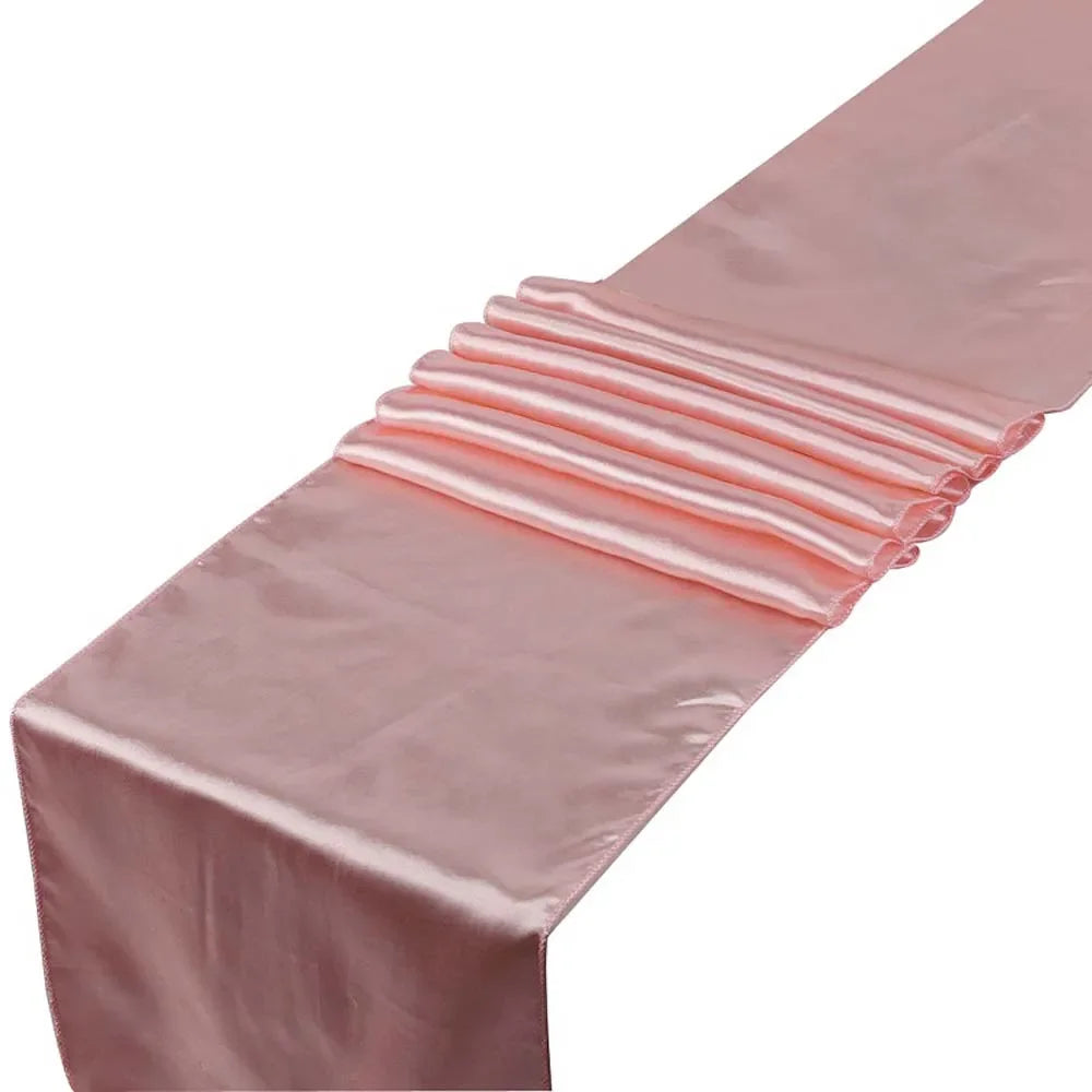 chemin de table satin rose