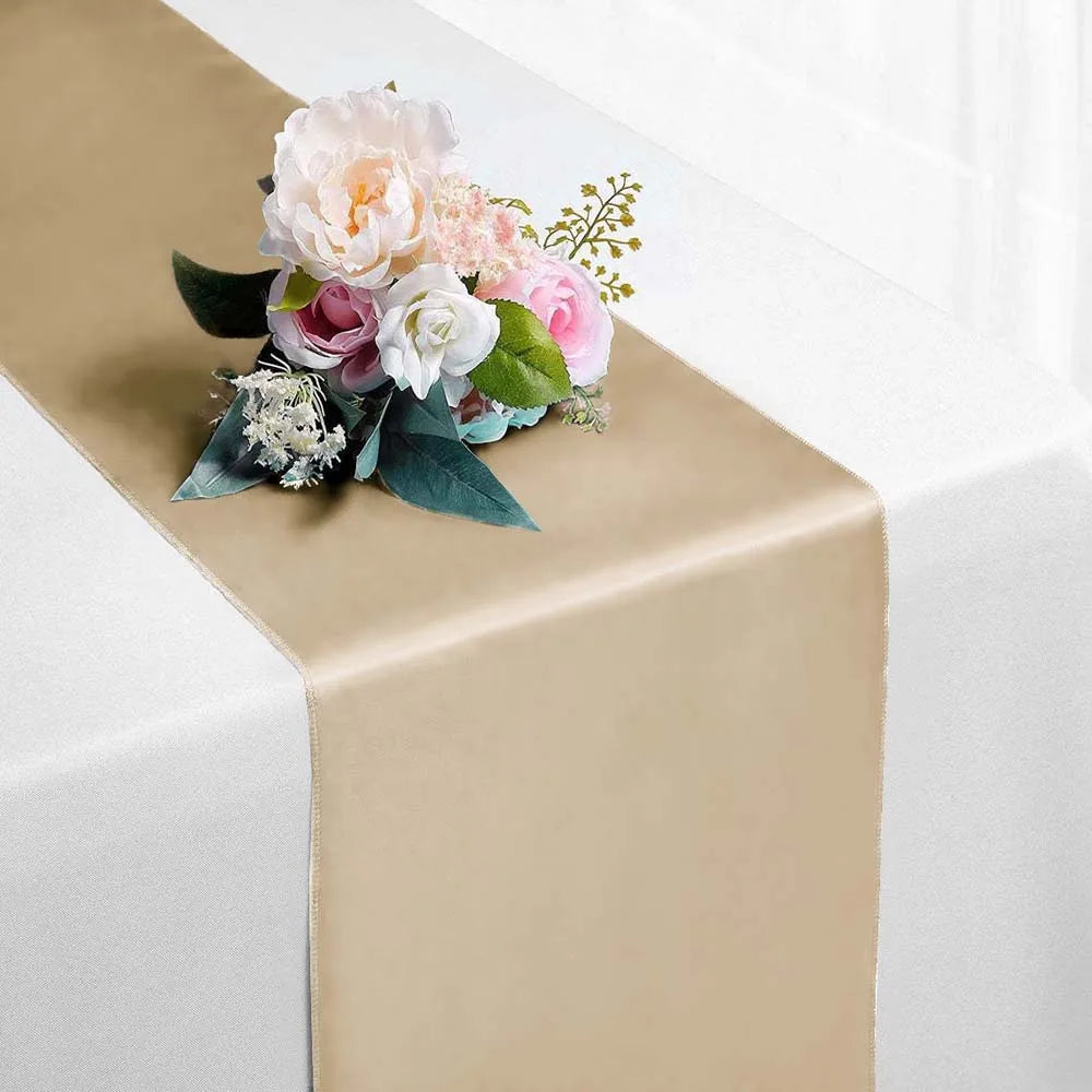 chemin de table satin fleur