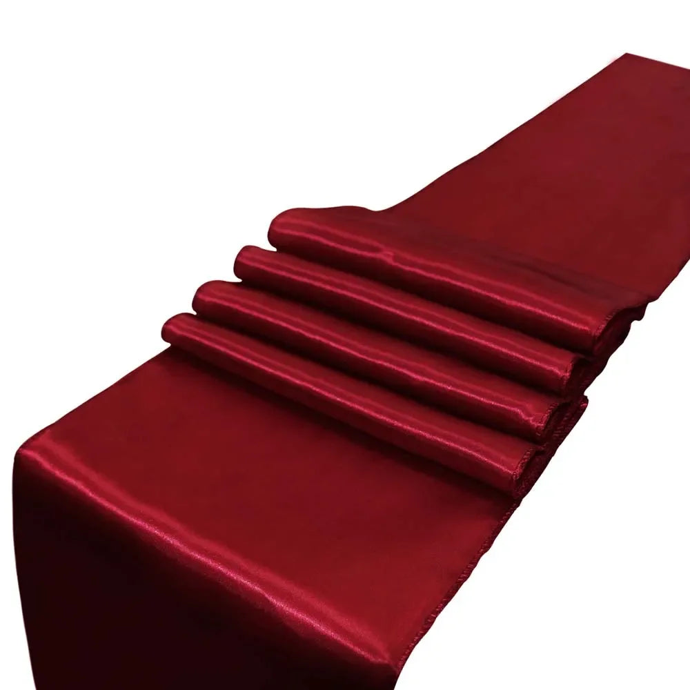 chemin de table satin rouge