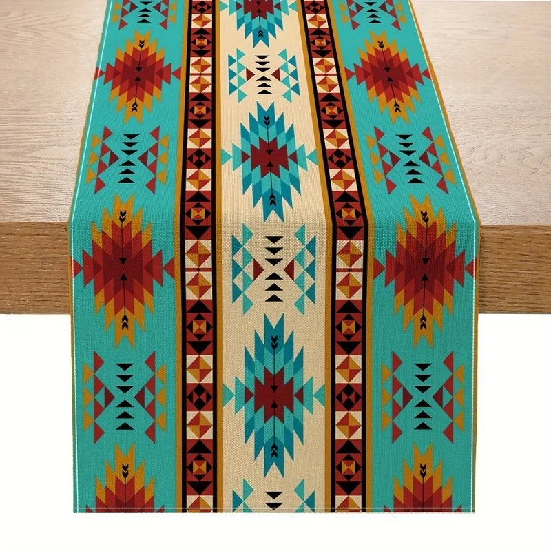 chemin de table tribal boho abstrait ethnique