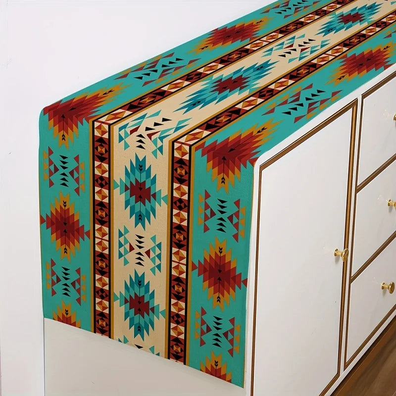 chemin de table tribal boho abstrait ethnique