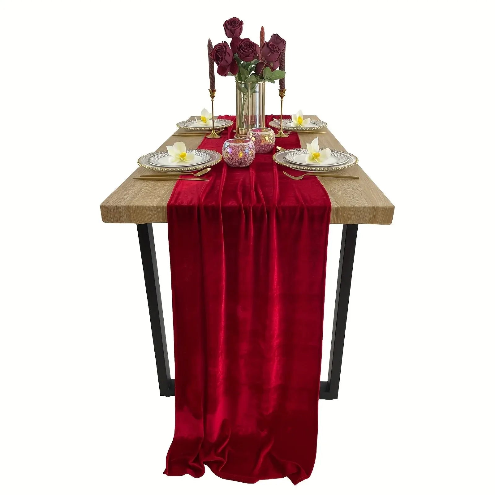 chemin de table velours pour mariage 