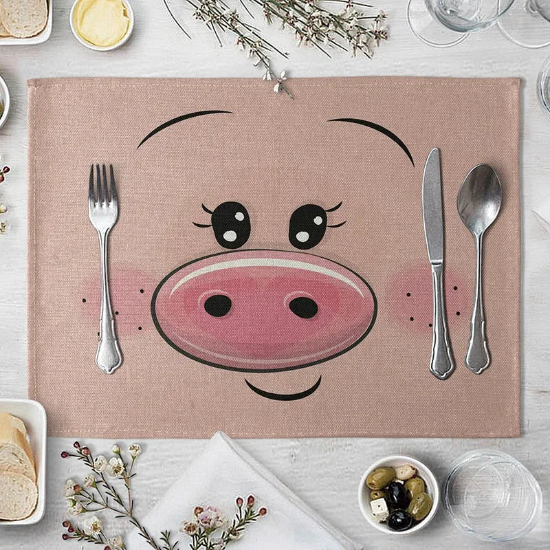 set de table animaux pour enfants cochon