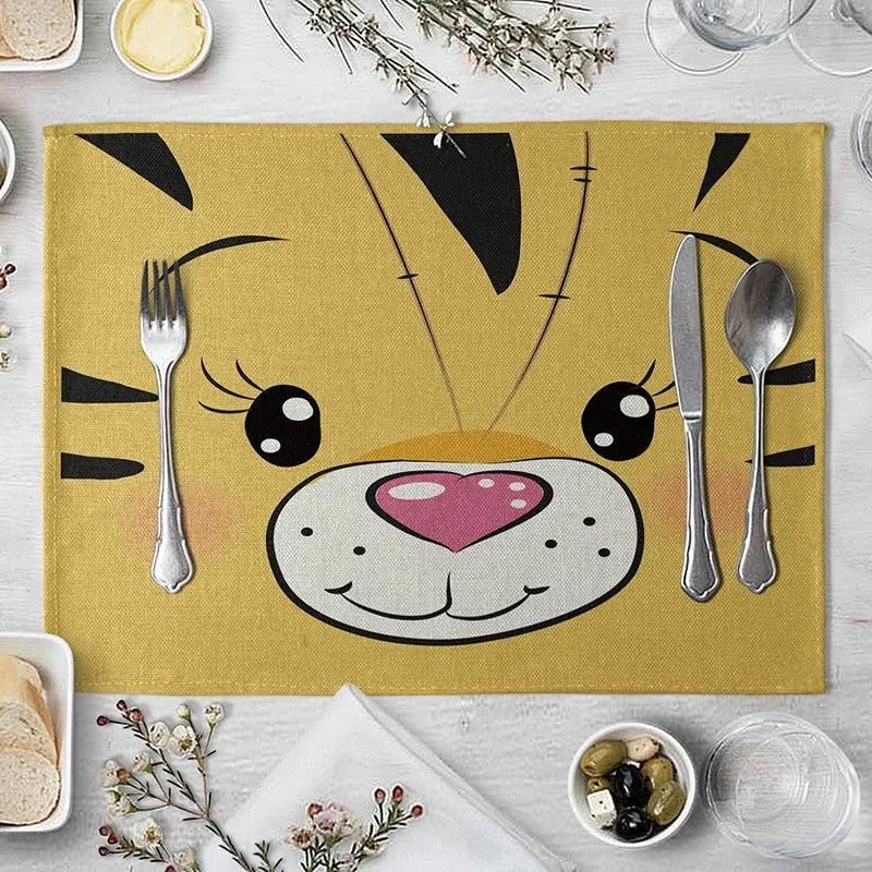 set de table animaux pour enfants tigre