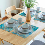 set de table bleu turquoise marbrée - Vignette | setdetable