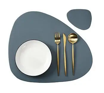 set de table jaune et bleue forme rond