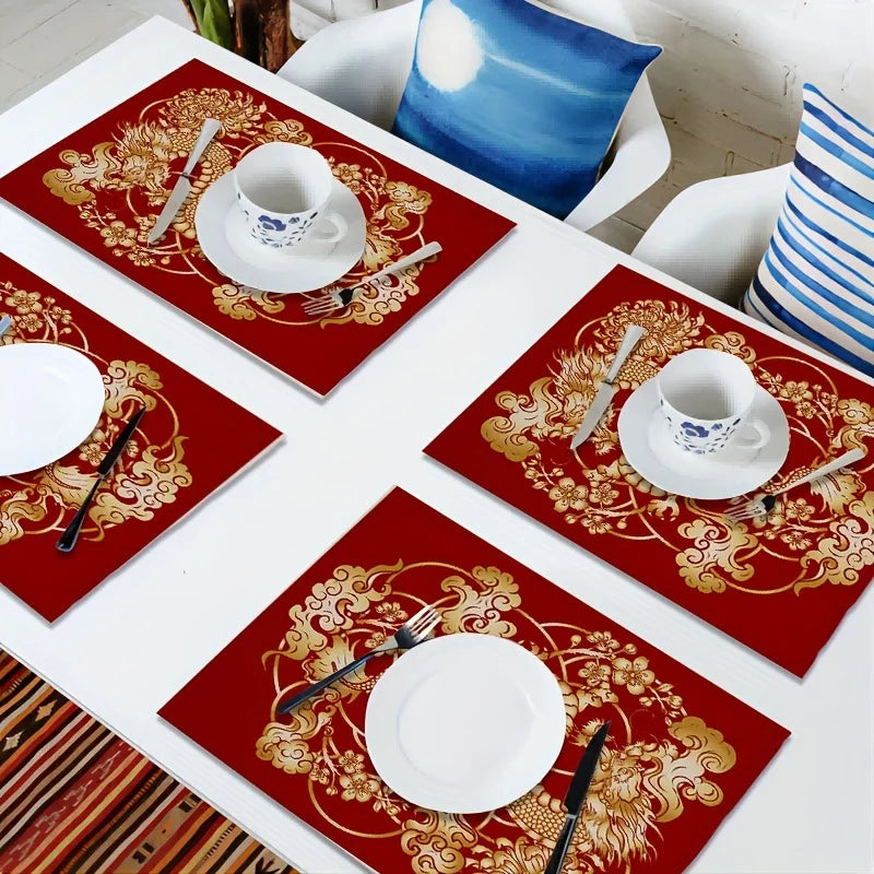 set de table chinois motif de dragon4