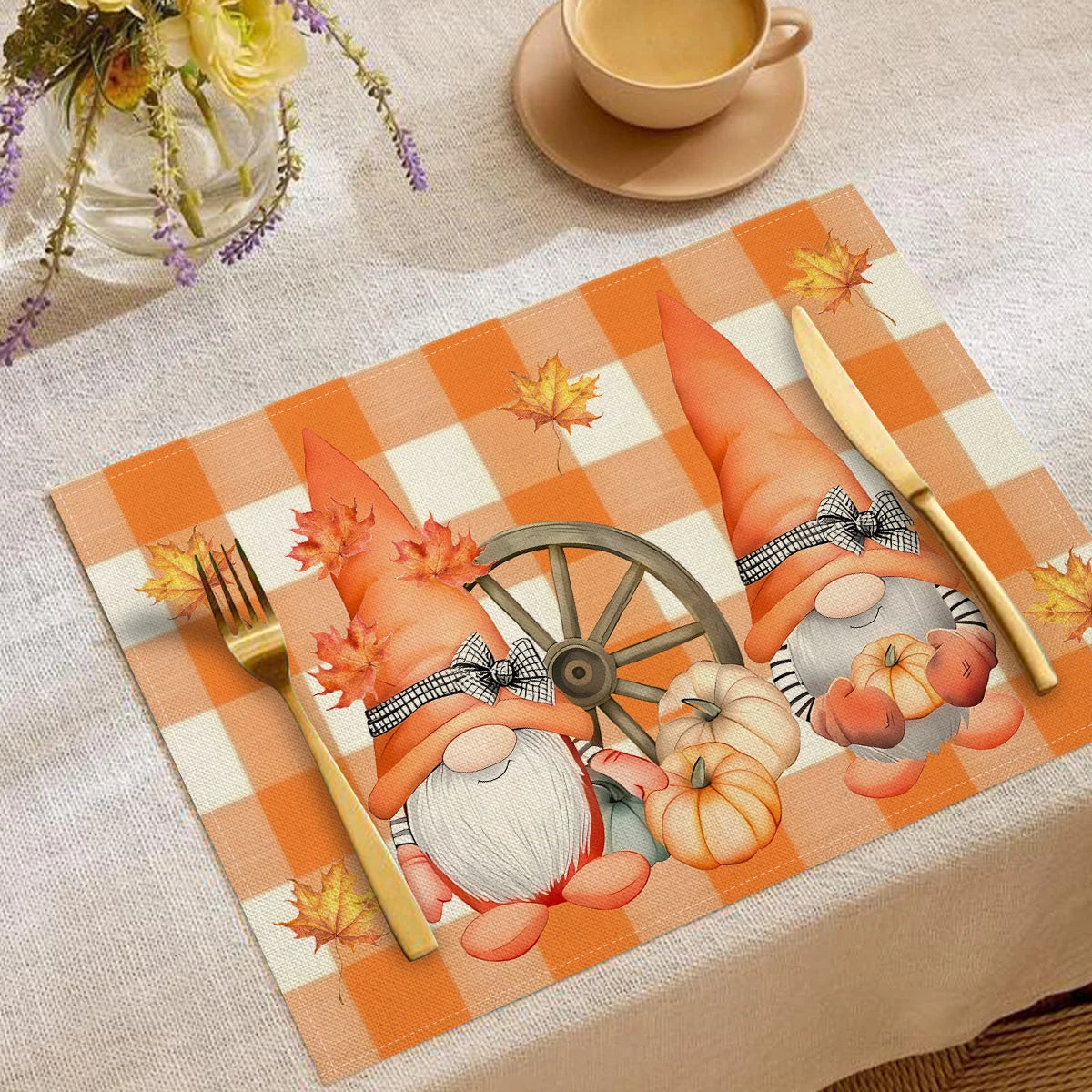 set de table citrouille halloween 