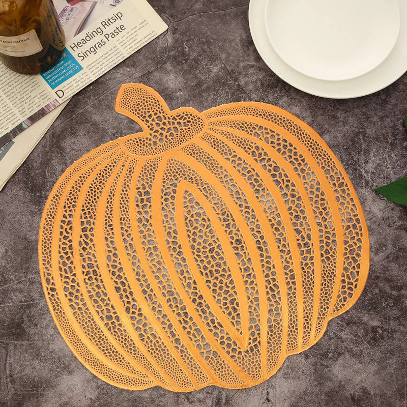 set de table forme citrouille halloween