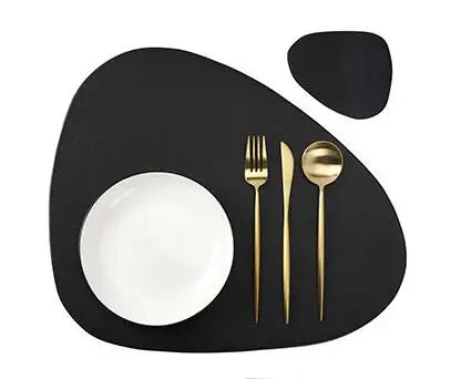 set de table forme rond noir