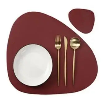 set de table forme rond noir rouge