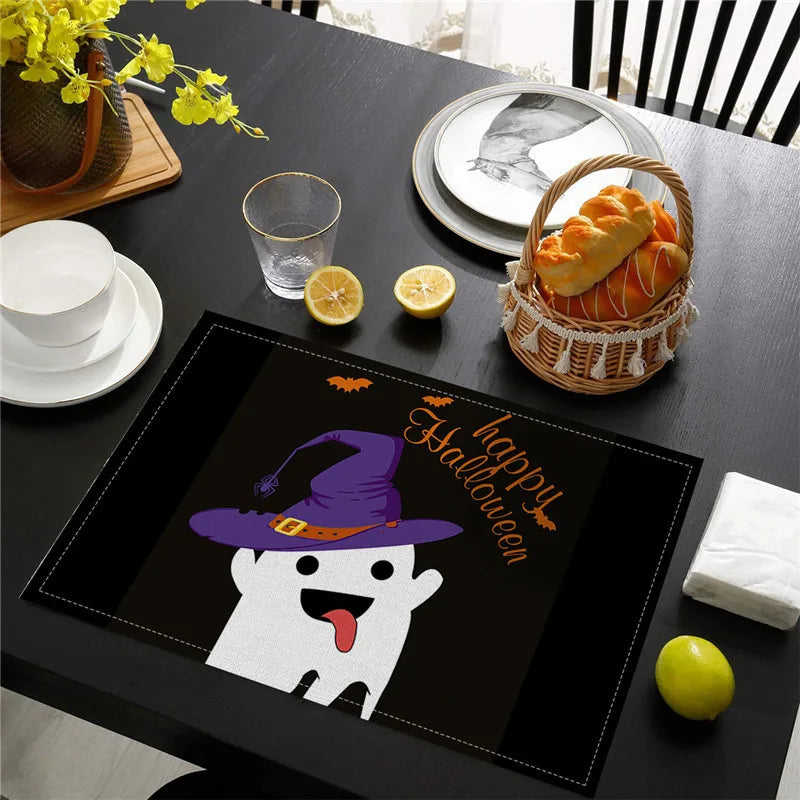 set de table halloween s fantome