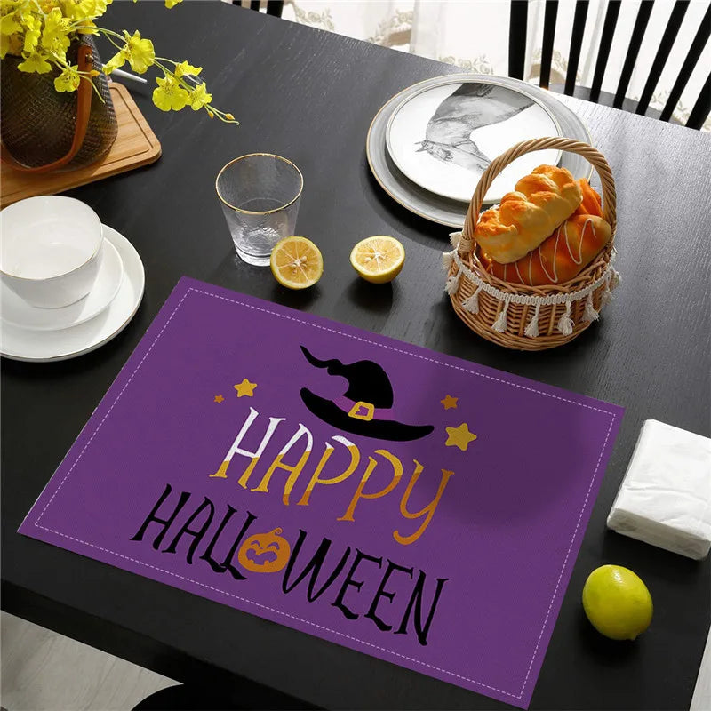 set de table halloween violet