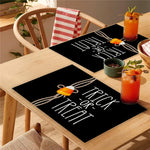 set de table noir et blanc halloween - Vignette | setdetable