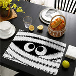 set de table noir et blanc halloween - Vignette | setdetable