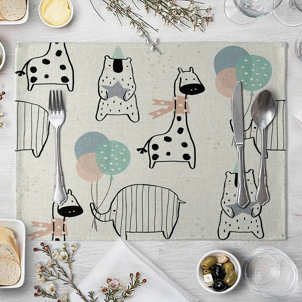 set de table motif animaux