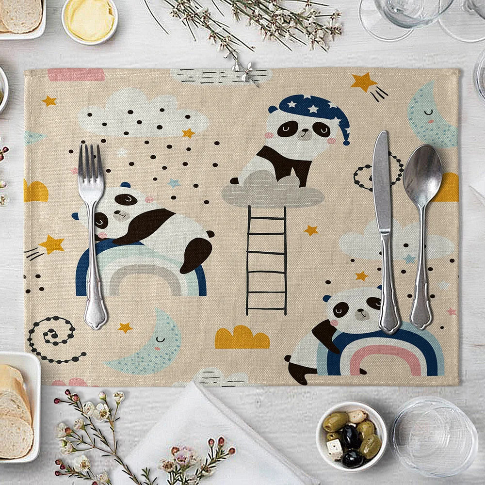 set de table motif panda pour enfants