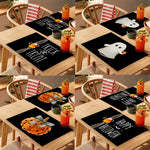 set de table noir et blanc halloween - Vignette | setdetable