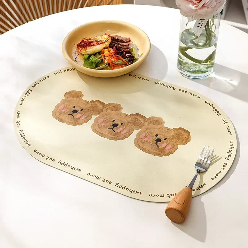 set de table ours mignons repas