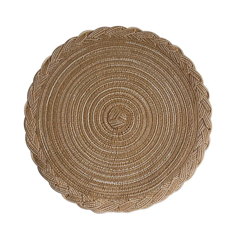 set de table rond vert marron