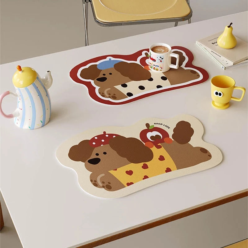 sets de table chien kawaii mignons